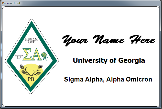 Sigma Alpha Name Tag with Magnet